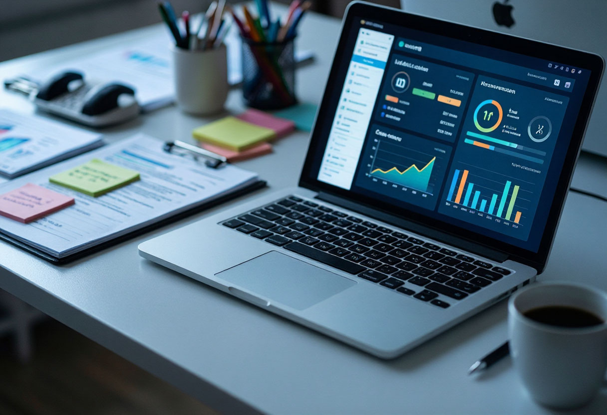 Экран с отчётами и аналитикой в CRM-системе для отдела продаж